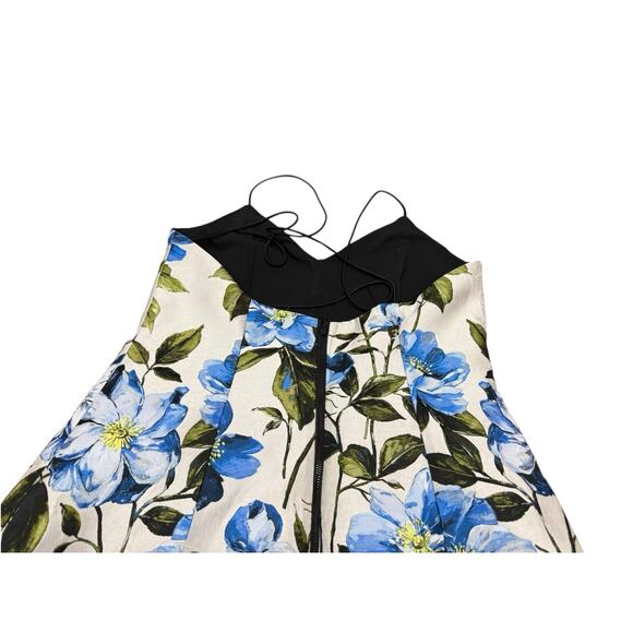 NWT Alice + Olivia Tayla Blue Floral Jacquard Mini Dress Sz 10 - Picture 12 of 14